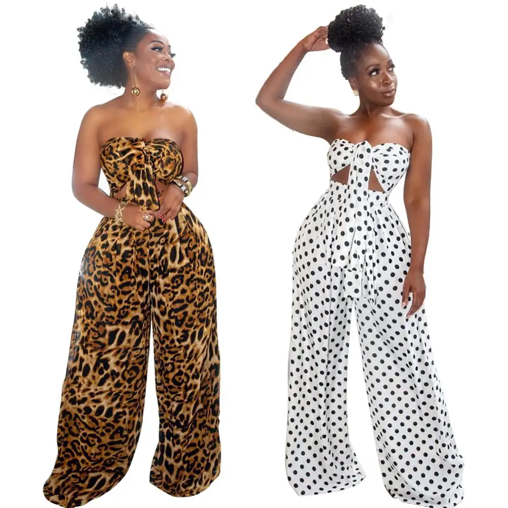 2019 Women Summer Polka Dot Print Tie Up Bow Strapless Top Wide Leg Pants Suits Two Piece Set Beach Sexy Club Beach Tracksuits 
2019 Women Summer Polka Dot Print Tie Up Bow Strapless Top Wide Leg Pants Suits Two Piece Set Beach Sexy Club Beach Tracksuits