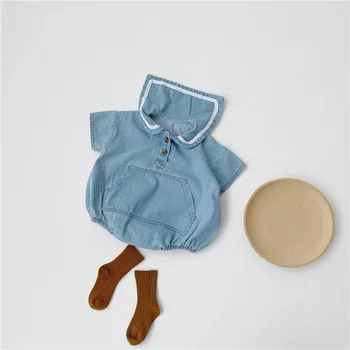 7plus1 summer jeans jumpsuit sailor collar cute fashion high quality rompers blue color triangle girl tops clothing 3-18months
7plus1 summer jeans jumpsuit sailor collar cute fashion high quality rompers blue color triangle girl tops clothing 3-18months