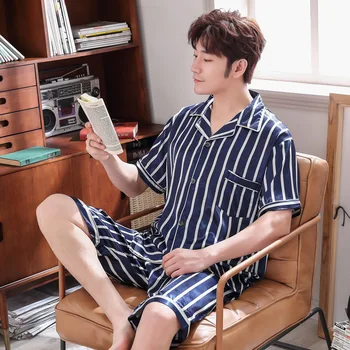 Pajamas Men's Summer Short-sleeved Thin Men Korean-style Silk Large Size Casual Silk Set Tracksuit Home Wear
Pajamas Men's Summer Short-sleeved Thin Men Korean-style Silk Large Size Casual Silk Set Tracksuit Home Wear