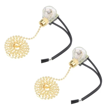 uxcell Pull Chain Switch SPST for Ceiling Fan Light Lamp with 42cm Pull Chain Golden 2pcs
uxcell Pull Chain Switch SPST for Ceiling Fan Light Lamp with 42cm Pull Chain Golden 2pcs
