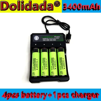4PCS 100% original NCR18650B 3400mAh 3.7V 18650 battery for Led flashlight+1pcs Battery charger
4PCS 100% original NCR18650B 3400mAh 3.7V 18650 battery for Led flashlight+1pcs Battery charger