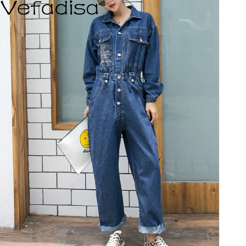 Vefadisa Autumn Letter Pocket Denim Jumpsuits Long Sleeve Full Length Jumpsuits High Waist Casual Jumpsuits Woman 2019 QYF555
Vefadisa Autumn Letter Pocket Denim Jumpsuits Long Sleeve Full Length Jumpsuits High Waist Casual Jumpsuits Woman 2019 QYF555