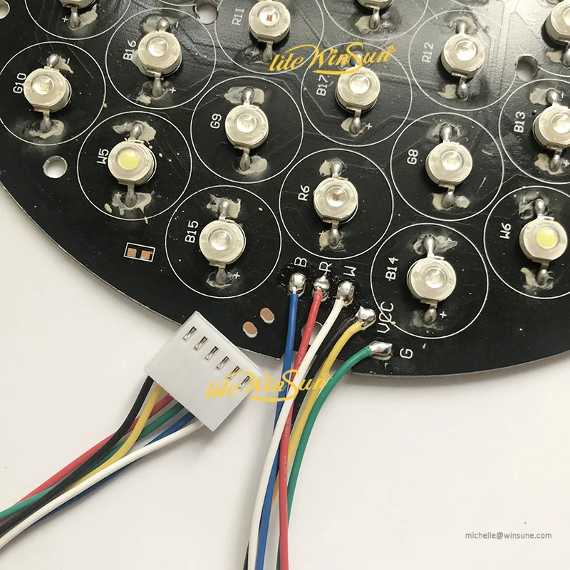 18 LED 12w 15w 18w RGB 3in1 RGBW 4in1 RGBWA 5in1 RGBWA+UV 6in1 LED Beads With Aluminum Plate Disk