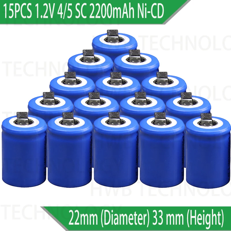 15PCS/lot Ni-Cd 1.2V 2200mAh 4/5 SubC Sub 4/5SC Rechargeable Battery with Tab - Blue Power tools battery Free shipping
15PCS/lot Ni-Cd 1.2V 2200mAh 4/5 SubC Sub 4/5SC Rechargeable Battery with Tab - Blue Power tools battery Free shipping