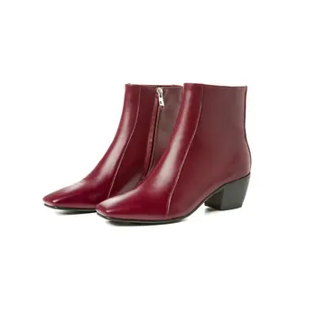 Genuine Leather Square Heel Women Autumn Winter Warm Basic Shoes Zipper Boots Ankle Boots Shoes Woman Classic Design
Genuine Leather Square Heel Women Autumn Winter Warm Basic Shoes Zipper Boots Ankle Boots Shoes Woman Classic Design