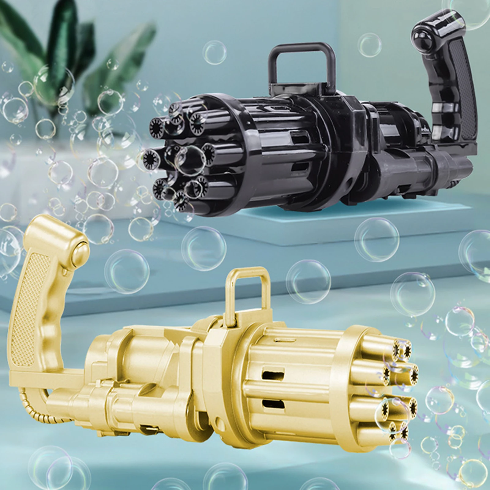 Kids Automatic Gatling Bubble Gun Toys Summer Soap Water Machine 2-in-1 Electric For Children Gift | Игрушки и хобби