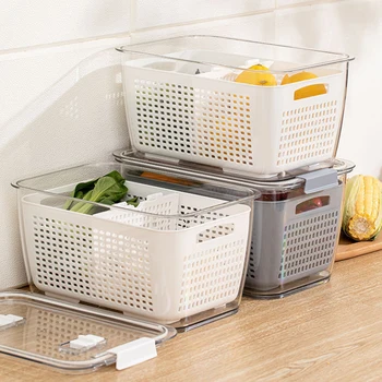 Fridge Storage Box Drain Basket Refrigerator Storage Basket Vegetable Fruit Keep Fresh Divider Container Organizer
Fridge Storage Box Drain Basket Refrigerator Storage Basket Vegetable Fruit Keep Fresh Divider Container Organizer