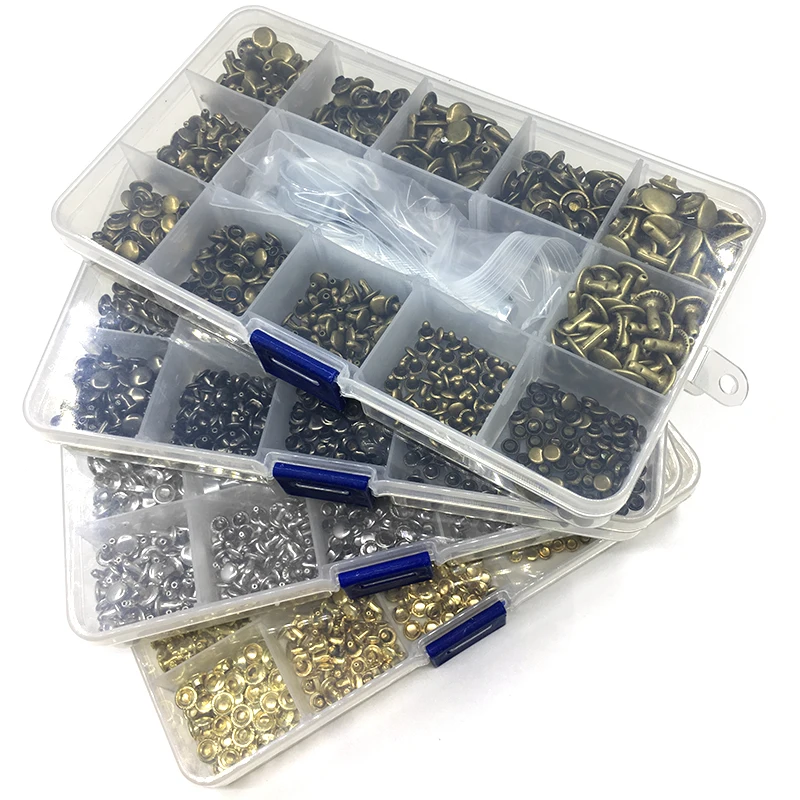 300 sets Metal Belt Rivets 5+6+7+8+9+10mm Double Cap Rivets Snaps Leather Bag Buttons Shoes nails Pet Collar Decor Buttons tools
300 sets Metal Belt Rivets 5+6+7+8+9+10mm Double Cap Rivets Snaps Leather Bag Buttons Shoes nails Pet Collar Decor Buttons tools