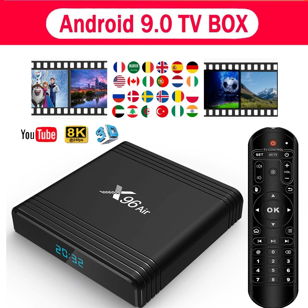 

X96 Media-Player Amlogic S905X3 air Android 9.0 TV BOX 4GB 64GB 32GB wifi 4K 8K 24fps Netflix X96Air 2GB 16GB Smart Set Top Box