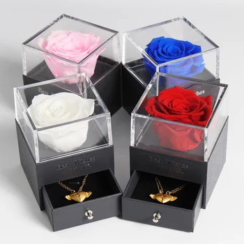 Preserved Fresh Rose Beauty and The Beast Eternal Flower Jewelry Box with I Love you Necklace Mother's Valentine Gifts
Preserved Fresh Rose Beauty and The Beast Eternal Flower Jewelry Box with I Love you Necklace Mother's Valentine Gifts