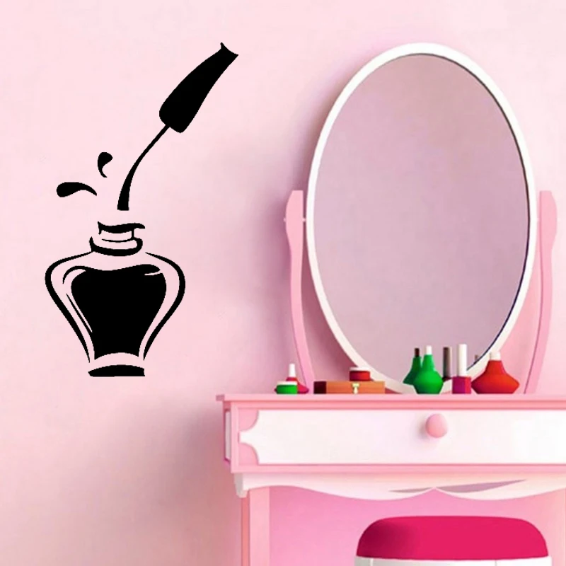Nail Salon Wall Stickers Nails Polish Decals Studio Design Vinyl Sticker Manicure Wallpaper Store Window Decal | Дом и сад