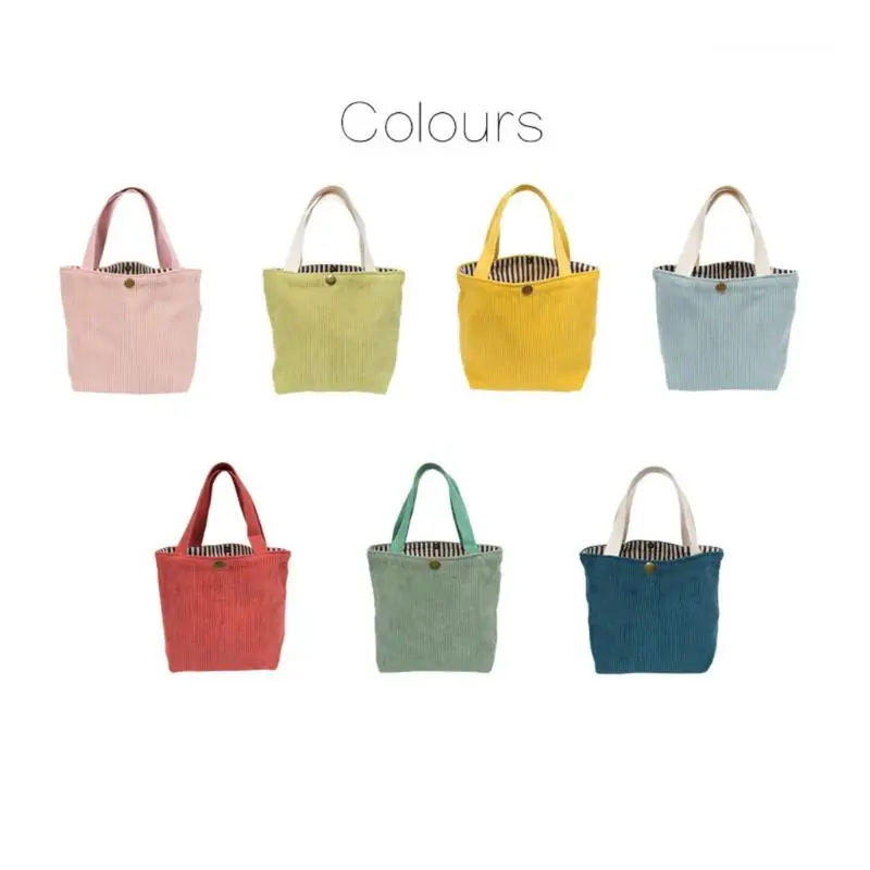 Corduroy Lunch Bag Reusable Picnic Bucket Bags Casual Tote Female Portable Purse Fashion Storage Handbags for Women Lady Hot
Corduroy Lunch Bag Reusable Picnic Bucket Bags Casual Tote Female Portable Purse Fashion Storage Handbags for Women Lady Hot