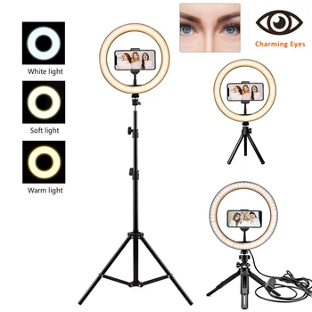 Photography Dimmable Selfie LED Ring Light with Tripod Stand Profissional Camera Makeup Photo Lighting Ring Lamp YouTube TikTok
Photography Dimmable Selfie LED Ring Light with Tripod Stand Profissional Camera Makeup Photo Lighting Ring Lamp YouTube TikTok