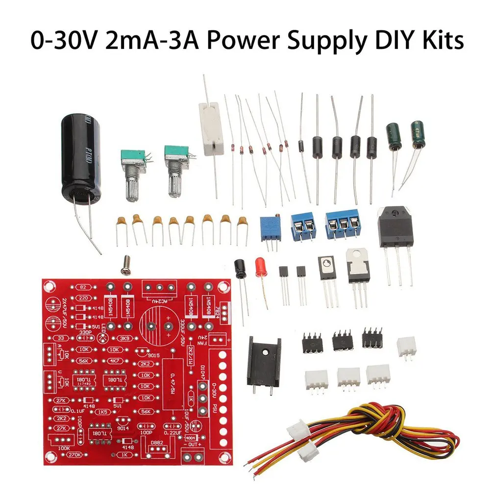 0-30V 2mA-3A Adjustable DC Regulated Power Supply DIY Kit Short Circuit Current Limiting Protection Welding Kit
0-30V 2mA-3A Adjustable DC Regulated Power Supply DIY Kit Short Circuit Current Limiting Protection Welding Kit