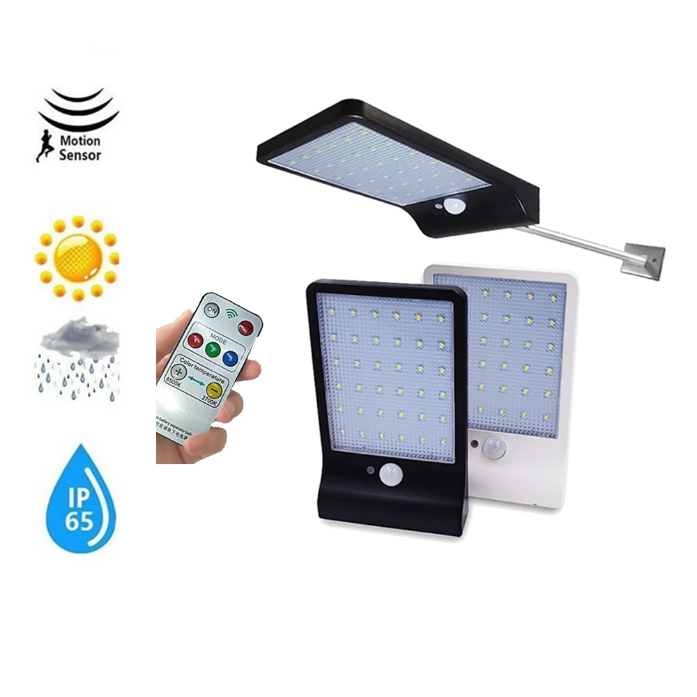 48 LED Solar Lights Outdoor Motion Sensor Wall Sconces Light with Remote Control 900lm Lamp Security Lighting For Garden Wall
48 LED Solar Lights Outdoor Motion Sensor Wall Sconces Light with Remote Control 900lm Lamp Security Lighting For Garden Wall