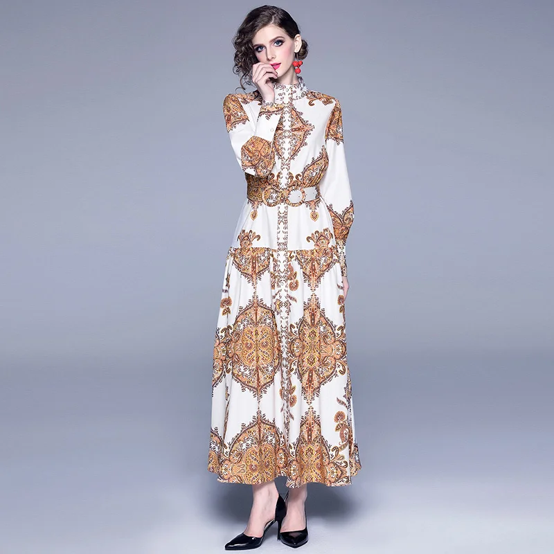 Vintage Abstract Printing Long Party Dress Women Autumn 2019 Elegant Long Sleeve Stand Collar Loose Maxi Dresses Femme Vestidos
Vintage Abstract Printing Long Party Dress Women Autumn 2019 Elegant Long Sleeve Stand Collar Loose Maxi Dresses Femme Vestidos