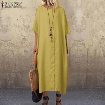 ZANZEA 2019 Casual Shirt Dress Women's Summer Sundress Fashion Half Sleeve Tunic Midi Vestidos Female Button Down Party Robe 5XL
ZANZEA 2019 Casual Shirt Dress Women's Summer Sundress Fashion Half Sleeve Tunic Midi Vestidos Female Button Down Party Robe 5XL