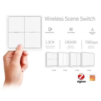 Tuya Smart Home ZigBee Wireless Free Sticker 4-way Panel Scene Button Switch Work With Zigbee Gateway Home Wall Button
Tuya Smart Home ZigBee Wireless Free Sticker 4-way Panel Scene Button Switch Work With Zigbee Gateway Home Wall Button