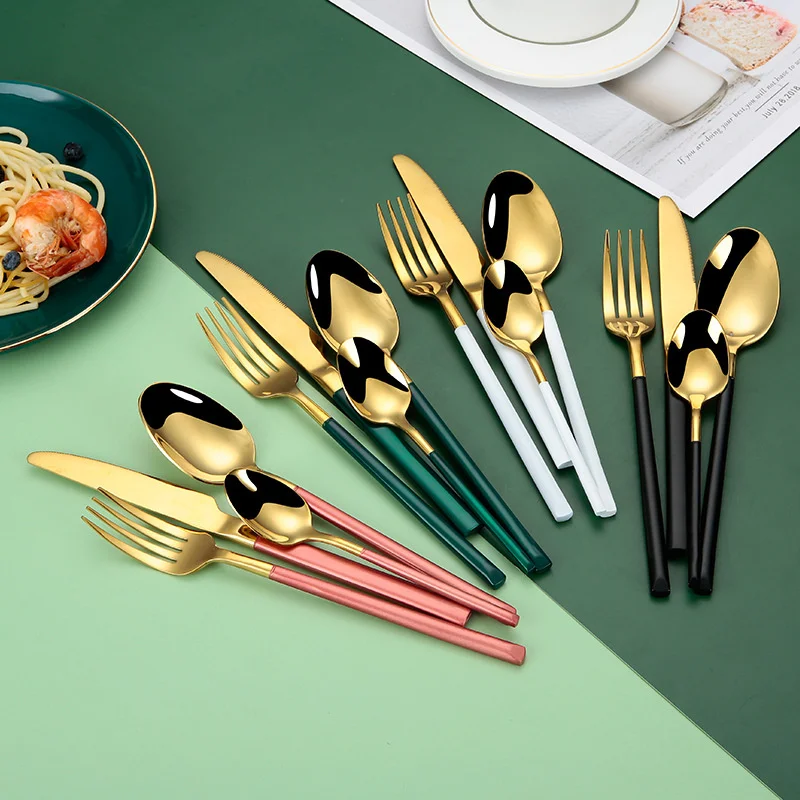 304 Portugal Knight Series dark green coffee spoon steak knife and fork spoon stainless steel gift Western tableware set
304 Portugal Knight Series dark green coffee spoon steak knife and fork spoon stainless steel gift Western tableware set