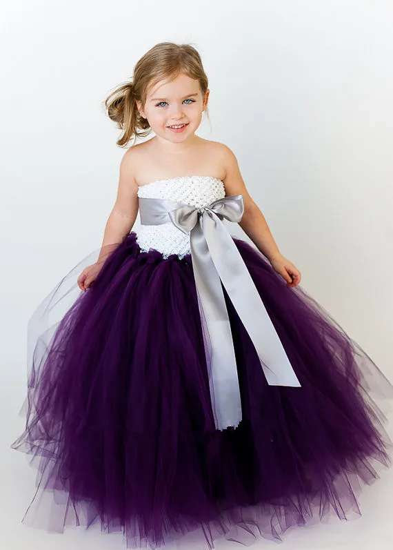 Пышное Бальное платье подружки невесты Фиолетовое платье-пачка принцессы для