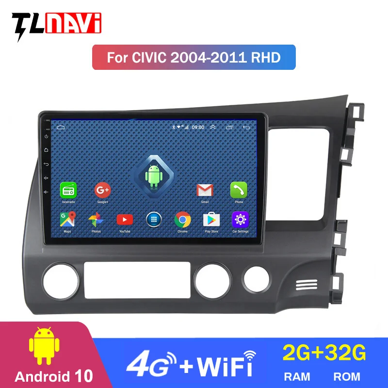 4G LTE 2G RAM 10 1 дюймов Android Автомобильная GPS навигация для RHD Honda civic 2004 2011