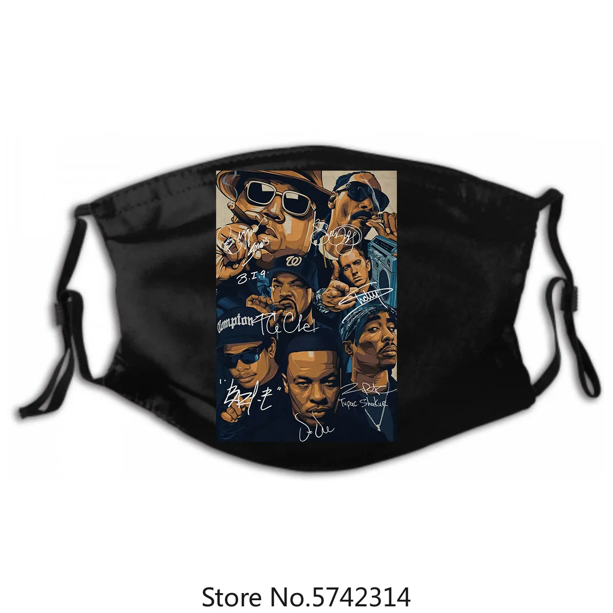Legends Of Hip Hop B.I.G, Snoopp Dogg , Tupac Shakur , Cle , Bazl-Z Mask Washable Reusable Mask with PM2.5 Filters 5 Layers
Legends Of Hip Hop B.I.G, Snoopp Dogg , Tupac Shakur , Cle , Bazl-Z Mask Washable Reusable Mask with PM2.5 Filters 5 Layers