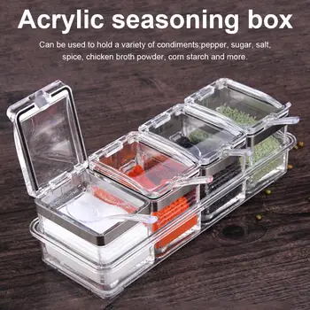 4Pcs/Set Separable Acrylic Spice Rack Jars Rack with Stainless Steel Edge Protection Condiment Jars Independent Cover 30E
4Pcs/Set Separable Acrylic Spice Rack Jars Rack with Stainless Steel Edge Protection Condiment Jars Independent Cover 30E