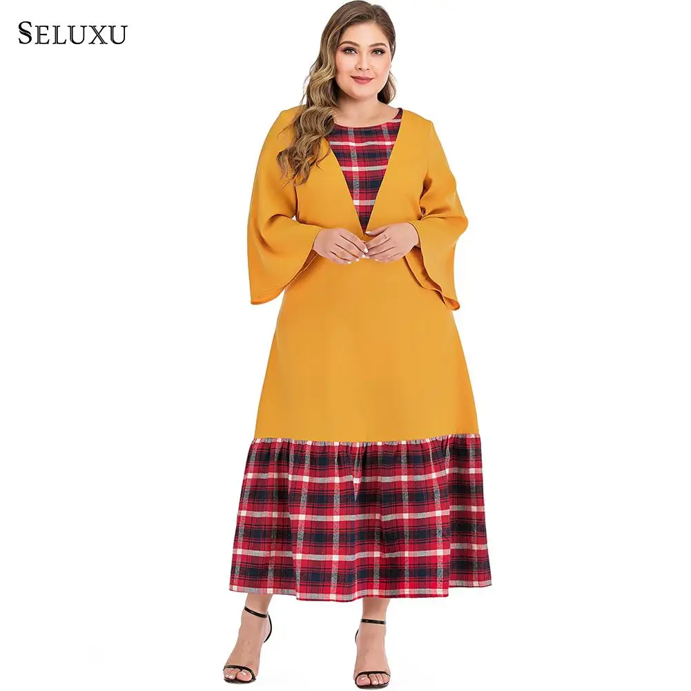 Seluxu 2019 New Autumn Plus Size Women Dress Flare Sleeve Dress Patchwork Floral Print Dress Elegant Large Size Women Dress
Seluxu 2019 New Autumn Plus Size Women Dress Flare Sleeve Dress Patchwork Floral Print Dress Elegant Large Size Women Dress