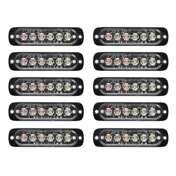 10Pc Amber/White Car 6 Led Emergency Warning Flash Strobe Light Kit Bar Truck
10Pc Amber/White Car 6 Led Emergency Warning Flash Strobe Light Kit Bar Truck