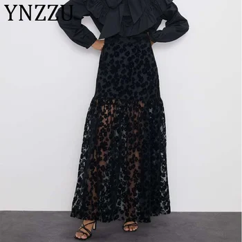 YNZZU Mesh Floral Embroidery Long Skirt Women New Elegant High Waist Sexy Transparent Ladies Skirts Faldas Mujer Moda 2019 AB253 
YNZZU Mesh Floral Embroidery Long Skirt Women New Elegant High Waist Sexy Transparent Ladies Skirts Faldas Mujer Moda 2019 AB253