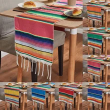 Hand Woven Striped Tablecloth Rainbow Colors Mexican Serape Table Runner Saltillo For Fiesta Party Decor
Hand Woven Striped Tablecloth Rainbow Colors Mexican Serape Table Runner Saltillo For Fiesta Party Decor
