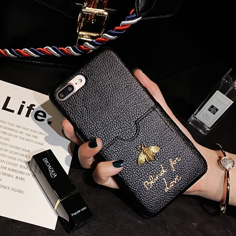 Designer Luxury Fashion brand Classic Metallic Honey Bee Card soft Leather 11 pro max case for iphone6 7 8plus X XR XS Max cover
Designer Luxury Fashion brand Classic Metallic Honey Bee Card soft Leather 11 pro max case for iphone6 7 8plus X XR XS Max cover