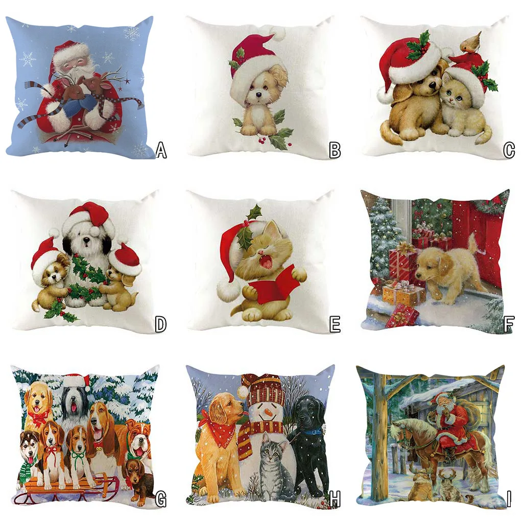 Cute Cat Dog Printing Cushion Cover Christmas Square Decorative Pillowcases Linen Housse de Coussin Xmas Throw Pillow Covers
Cute Cat Dog Printing Cushion Cover Christmas Square Decorative Pillowcases Linen Housse de Coussin Xmas Throw Pillow Covers