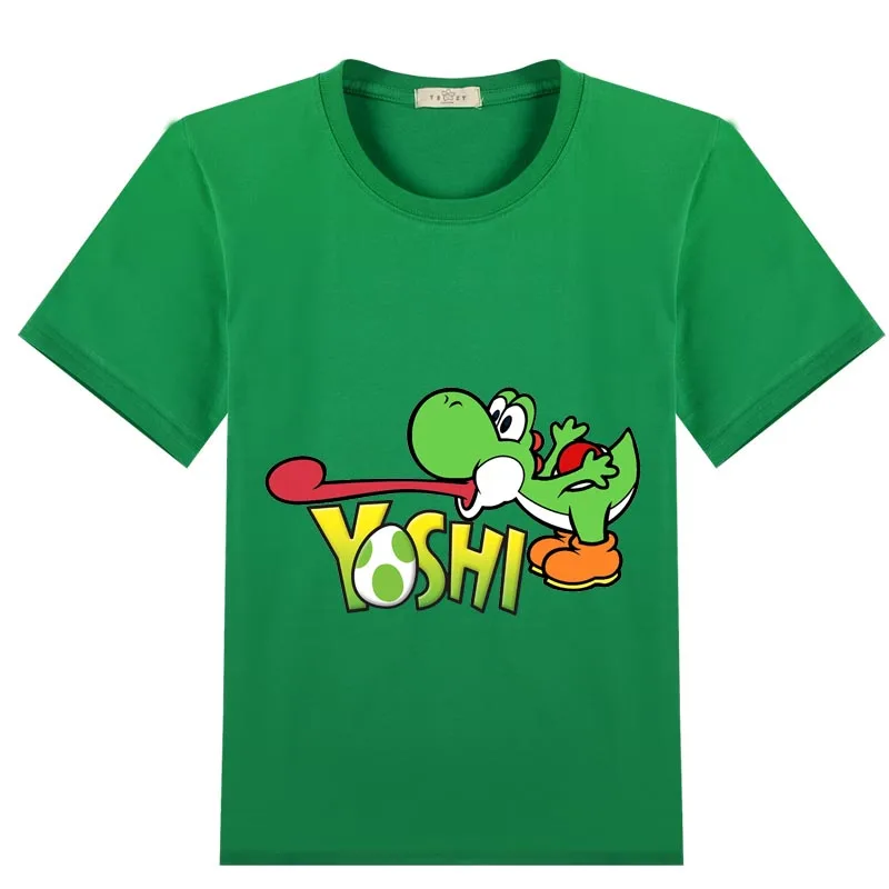 Летняя детская футболка yoshi из чистого хлопка для мальчиков и девочек 2 4 6 8 10