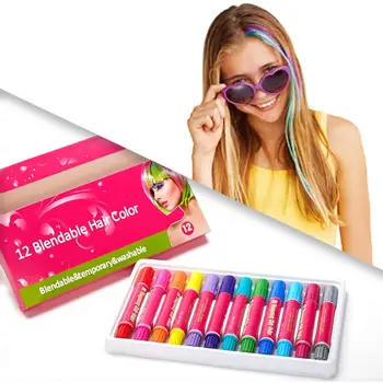 Hot 12 Colors /Box Disposable Hair Dye Stick Rotating Blendable Washable Temporary Crayon
Hot 12 Colors /Box Disposable Hair Dye Stick Rotating Blendable Washable Temporary Crayon