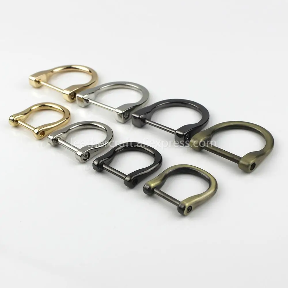 Metal Detachable removable open screw Dee D Ring buckle shackle clasp for Leather Craft Bag strap belt handle shoulder webbing
Metal Detachable removable open screw Dee D Ring buckle shackle clasp for Leather Craft Bag strap belt handle shoulder webbing