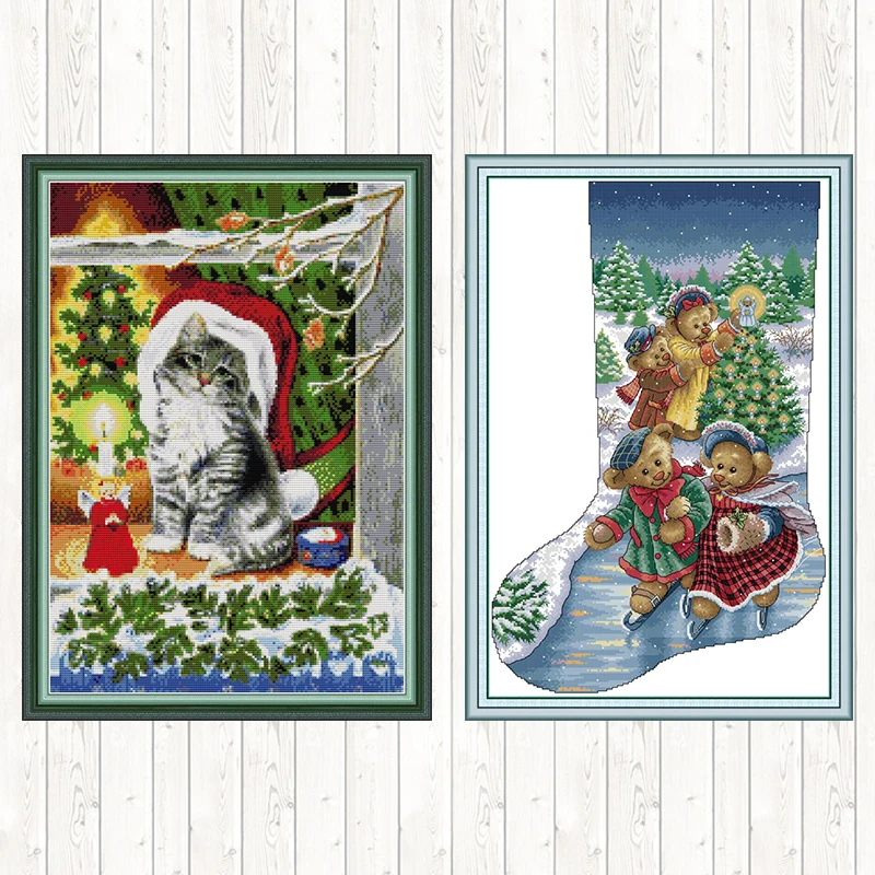 Bears Christmas Stocking Christmas Cross Stitch Kits Patterns Kits Embroidery Needlework Sets DIY Needlework Crafts Home Decor
Bears Christmas Stocking Christmas Cross Stitch Kits Patterns Kits Embroidery Needlework Sets DIY Needlework Crafts Home Decor