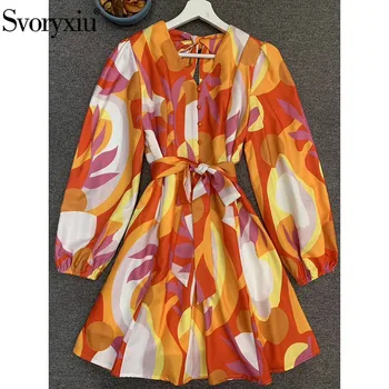 Svoryxiu Designer Spring Summer Lantern Sleeve Dress Women's Sexy V-Neck Colorful Pattern Print Fashion Party Mini Dresses
Svoryxiu Designer Spring Summer Lantern Sleeve Dress Women's Sexy V-Neck Colorful Pattern Print Fashion Party Mini Dresses
