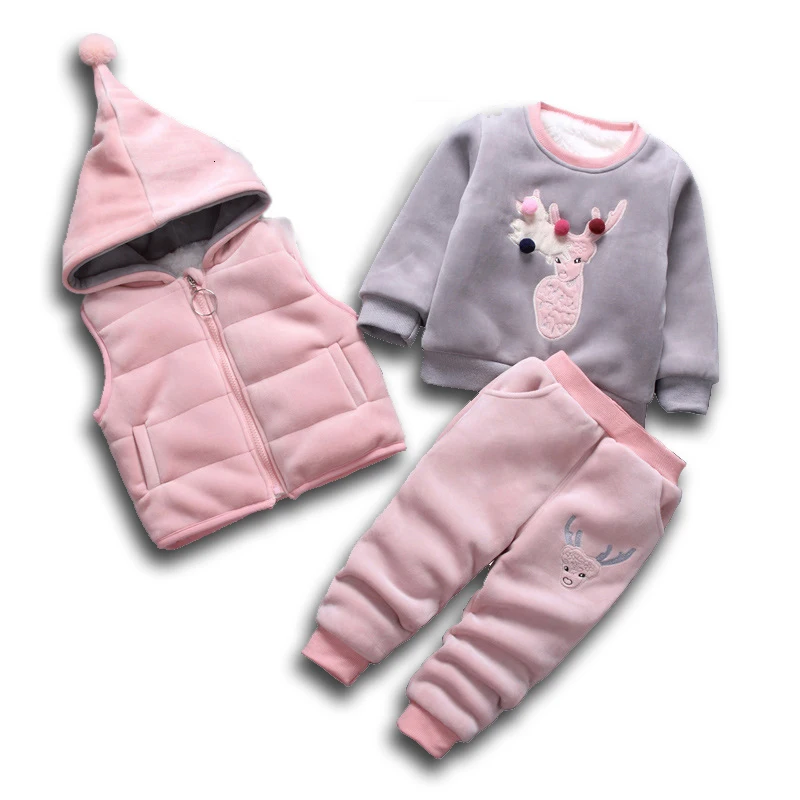 Children Boys Girls Warm Clothes Winter Baby Add Cotton Hooded Vest T-shirt Pants 3Pcs/Sets Fashion Kids Cartton Deer Tracksuits
Children Boys Girls Warm Clothes Winter Baby Add Cotton Hooded Vest T-shirt Pants 3Pcs/Sets Fashion Kids Cartton Deer Tracksuits