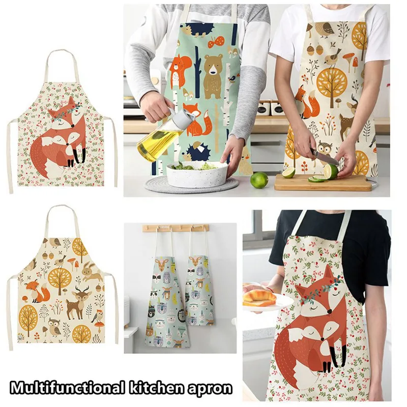 Linen Nordic Cute Fox Aprons Unisex Dinner Party Cooking Bib Funny Pinafore Cleaning Apron for Kids Adults
Linen Nordic Cute Fox Aprons Unisex Dinner Party Cooking Bib Funny Pinafore Cleaning Apron for Kids Adults
