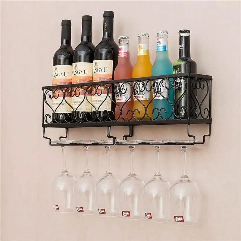 Wall Mounted Iron Wine Rack Wine Bottles Glass Cups Storage Hanging Rack Bar Hanger Shelf Wine Glass Rack Stand Holder
Wall Mounted Iron Wine Rack Wine Bottles Glass Cups Storage Hanging Rack Bar Hanger Shelf Wine Glass Rack Stand Holder