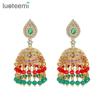 LUOTEEMI Retro Ethnic Fashion Jewelry Indian Jhunmka Beads Tassel Drop Earrings for Women Wedding Jhumki Brincos Christmas Gifts 
LUOTEEMI Retro Ethnic Fashion Jewelry Indian Jhunmka Beads Tassel Drop Earrings for Women Wedding Jhumki Brincos Christmas Gifts