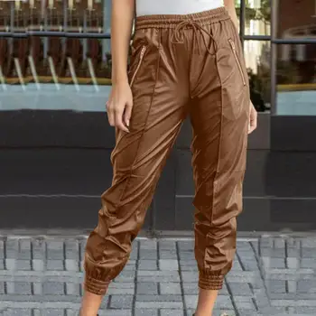 ZANZEA Women PU Leather Pants Casual Elastic Waist Tactical Pants Female Solid Long Trousers Turnip Stylish Pantalon Streetwear
ZANZEA Women PU Leather Pants Casual Elastic Waist Tactical Pants Female Solid Long Trousers Turnip Stylish Pantalon Streetwear