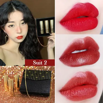 Matte Silky Lipstick Set Waterproof Non-stick Cup Long Lasting Lipstick Kit Sexy Red Lip Tint Shimmer Luxury Makeup Gift 
Matte Silky Lipstick Set Waterproof Non-stick Cup Long Lasting Lipstick Kit Sexy Red Lip Tint Shimmer Luxury Makeup Gift
