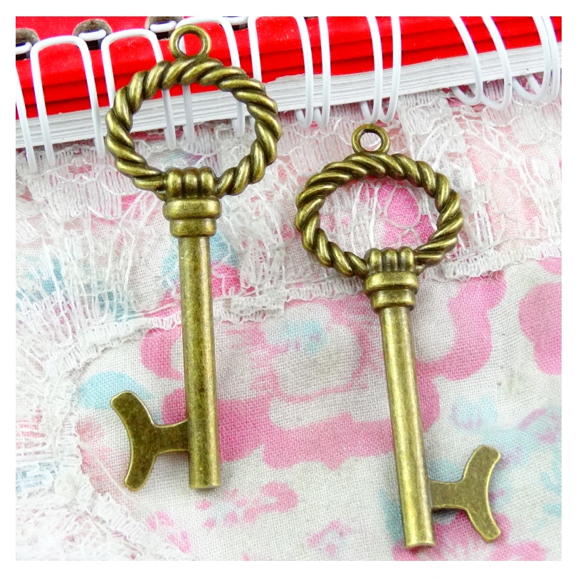 20pcs/lot Key Charms Pendant DIY Metal Jewelry Making Antique Bronze Color 53x20mm
20pcs/lot Key Charms Pendant DIY Metal Jewelry Making Antique Bronze Color 53x20mm