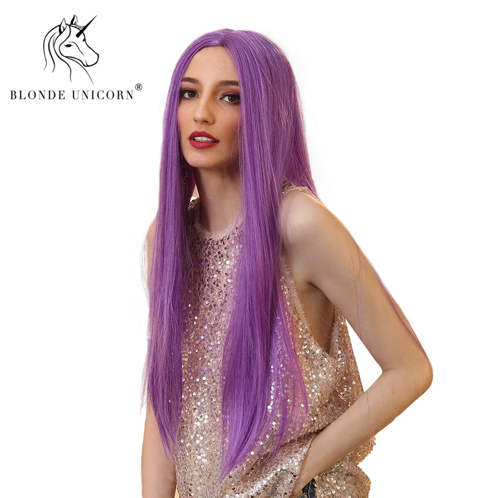 Blonde Unicorn 27"Synthetic Lace Front Long Stragiht Hair Wig Purple Simulation Scalp Mid Part Cosplay Halloween Wig
Blonde Unicorn 27"Synthetic Lace Front Long Stragiht Hair Wig Purple Simulation Scalp Mid Part Cosplay Halloween Wig