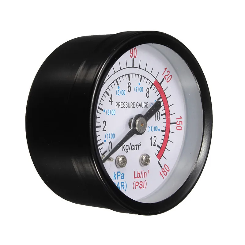 Bar Air Pressure Gauge 13mm 1/4 BSP Thread 0-180 PSI 0-12 Manometer Double Scale For Air Compressor Iron Diameter about 52mm
Bar Air Pressure Gauge 13mm 1/4 BSP Thread 0-180 PSI 0-12 Manometer Double Scale For Air Compressor Iron Diameter about 52mm