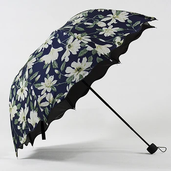 Women's Umbrella Flower Rain Travel UV Proof Sunshade Portable Sun Umbrella Pattern Umbrellas Female Paraguas Black Coat Y50 
Women's Umbrella Flower Rain Travel UV Proof Sunshade Portable Sun Umbrella Pattern Umbrellas Female Paraguas Black Coat Y50