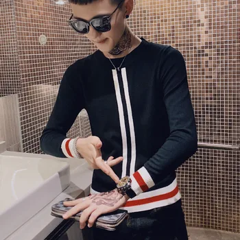 2019 Knitted Men Sweaters Pullovers Men's Stripe Casual Slim Fit Sweater Homme Autumn O-neck Thin Wool Jumpers Tops Clothing 
2019 Knitted Men Sweaters Pullovers Men's Stripe Casual Slim Fit Sweater Homme Autumn O-neck Thin Wool Jumpers Tops Clothing
