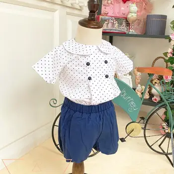 Summer Spanish Girls Sets Two-piece t-shirts+Shorts Suit Cotton Sets Toddler Casual Double-breasted Modis Kids Clothing Y1919
Summer Spanish Girls Sets Two-piece t-shirts+Shorts Suit Cotton Sets Toddler Casual Double-breasted Modis Kids Clothing Y1919